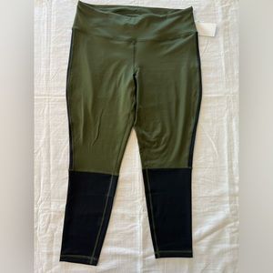 Z by Zella High Waist Cropped Midi Leggings - Green/Black XL NWT